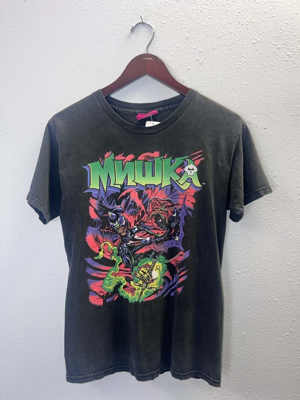 Vintage Mishka NYC Spawn Graphic T Shirt Small Faded Black USA Streetwear 0500